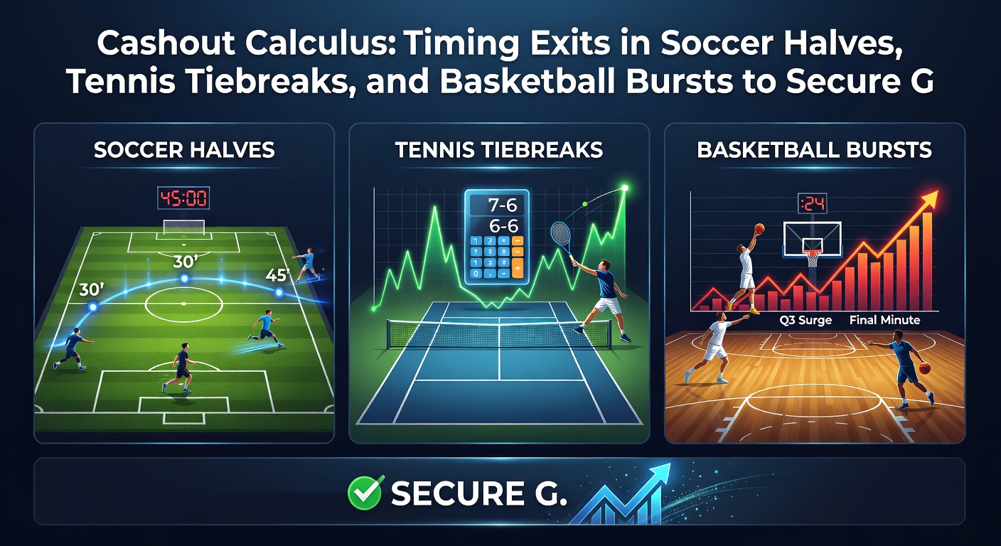 Close-up of a tennis tiebreak with a player lunging for a volley, overlaid with cashout percentage graphs spiking mid-tiebreak and odds fluctuating wildly