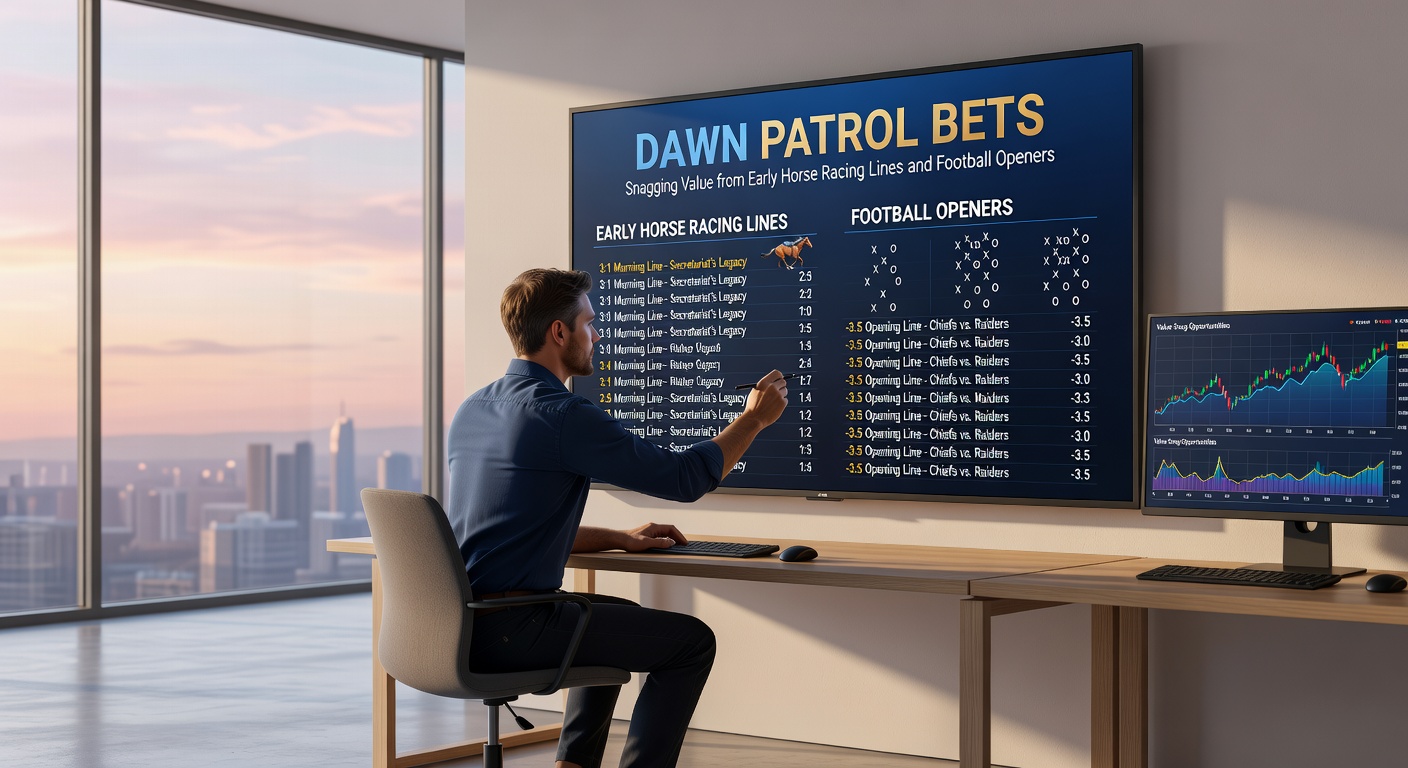 Close-up of a bet slip confirming an early morning win on a horse racing dawn bet combined with a football opener, symbolizing the rewards of proactive line hunting