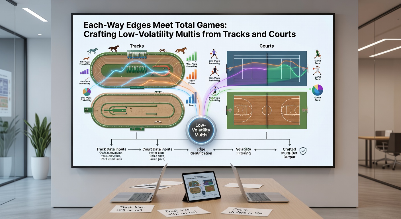 Close-up of a tennis player serving on court next to a horse mid-race, illustrating low-volatility betting fusion