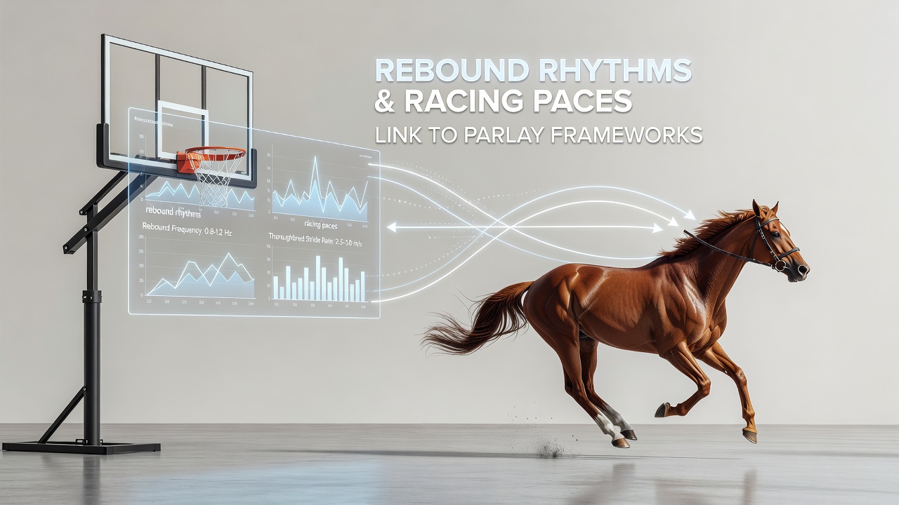 Data visualization dashboard displaying rebound percentages and thoroughbred sectional times side by side for parlay analysis