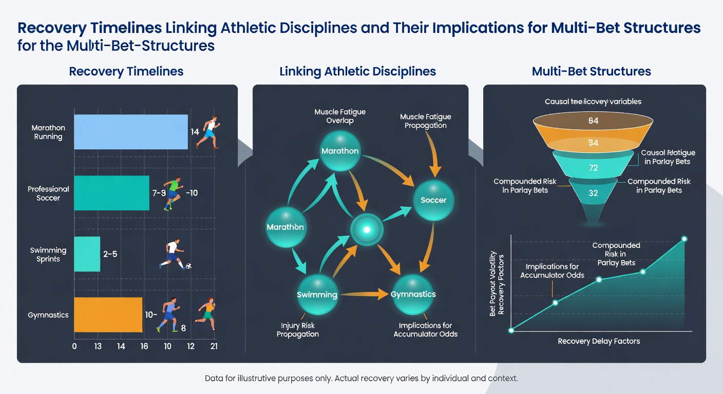 Infographic comparing recovery timelines in tennis, basketball, soccer and horse racing with betting structure overlays