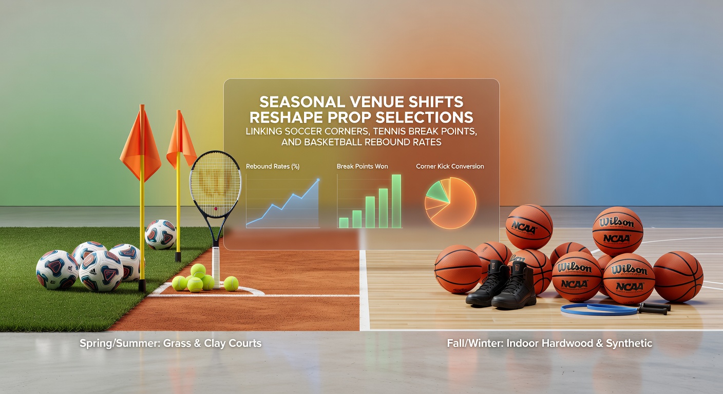 Stadium and court venue changes across different seasons affecting player performance in soccer, tennis, and basketball