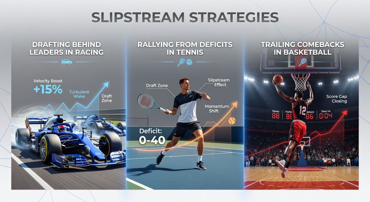 Racing car slipstreaming behind leader on track, illustrating drafting strategy in motorsport betting